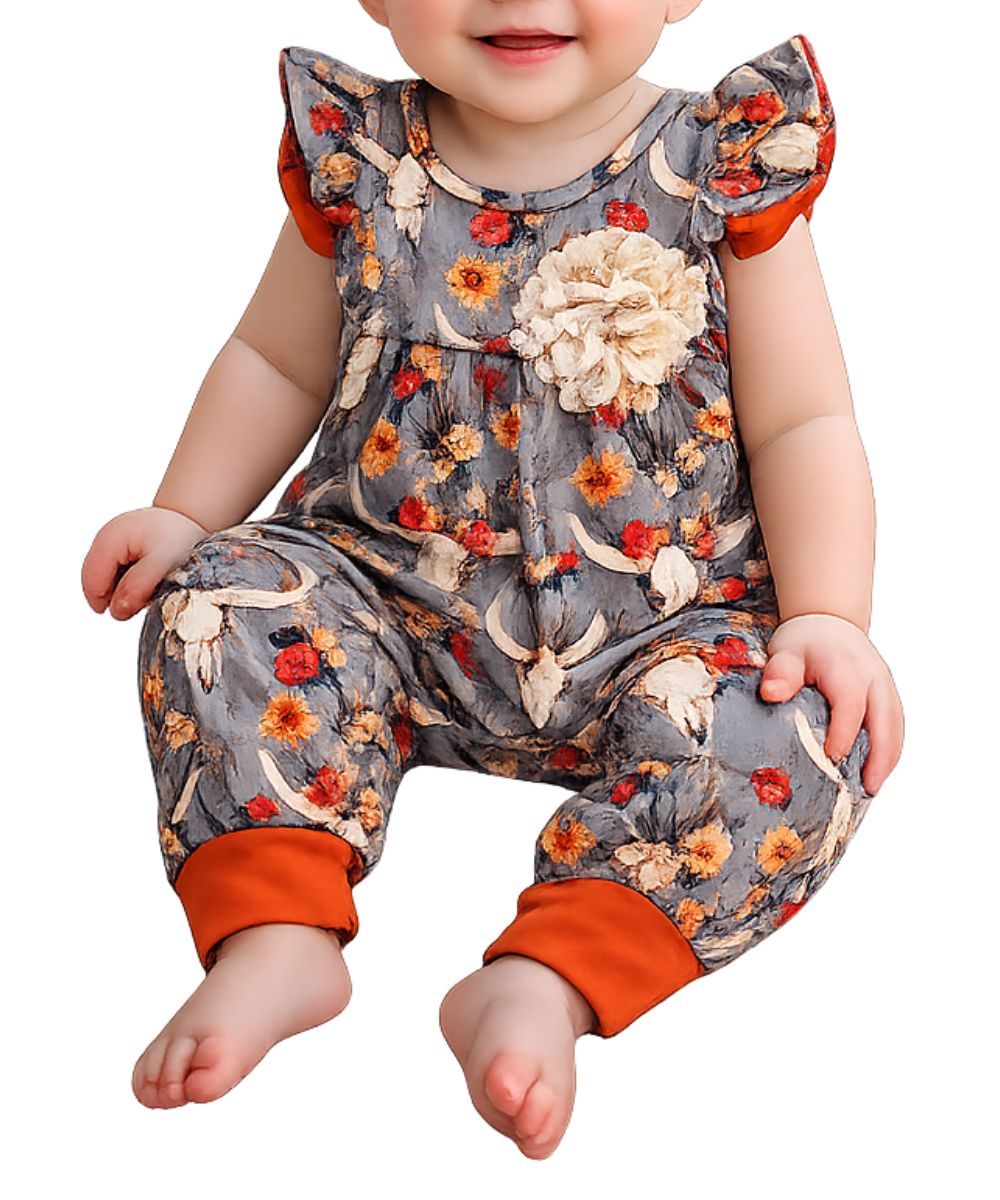 The Wellington Co Infant Girls' TwoCan Western & Roses Romper