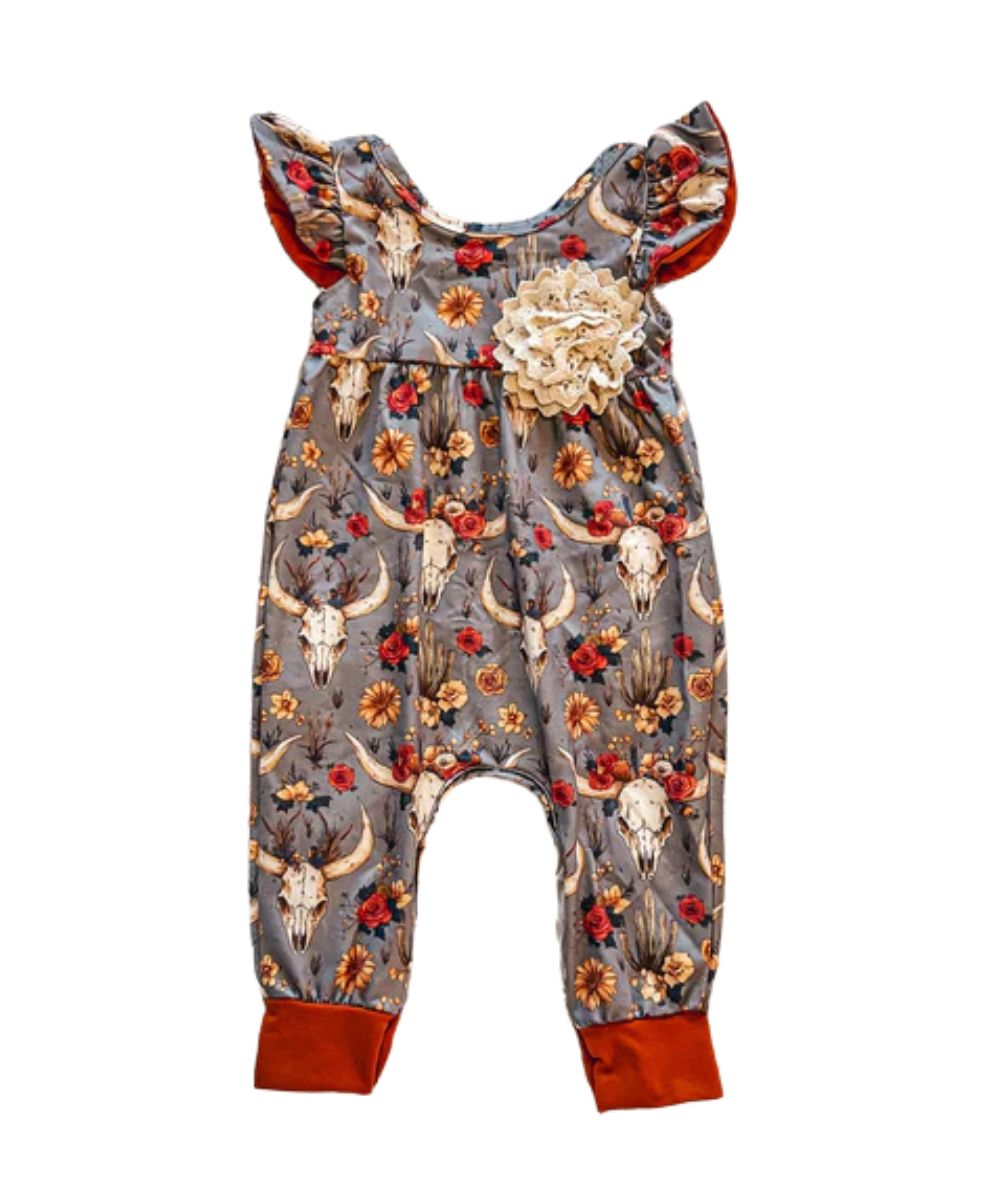 The Wellington Co Infant Girls' TwoCan Western & Roses Romper