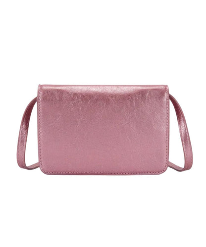 Back view of the women's metallic pink purse