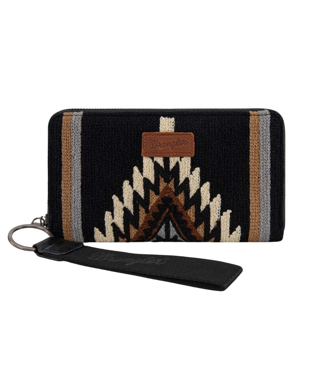 Montana West Women's Wrangler Wristlet Black Aztec Wallet