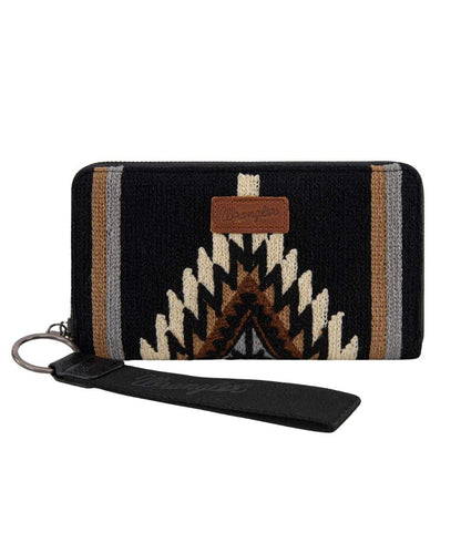 Montana West Women's Wrangler Wristlet Black Aztec Wallet