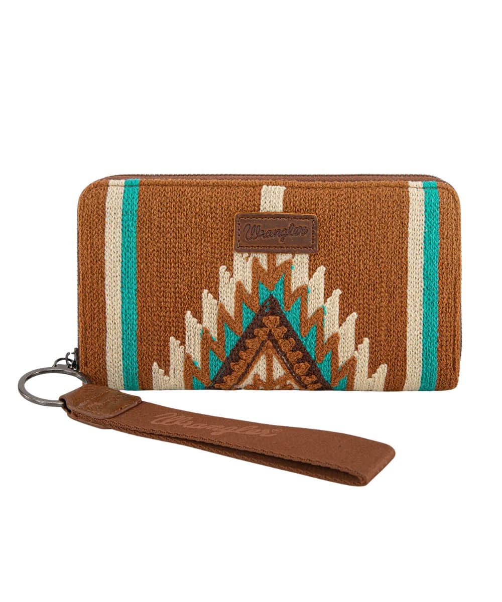 Montana West Women's Wrangler Brown Aztec Wristlet Wallet
