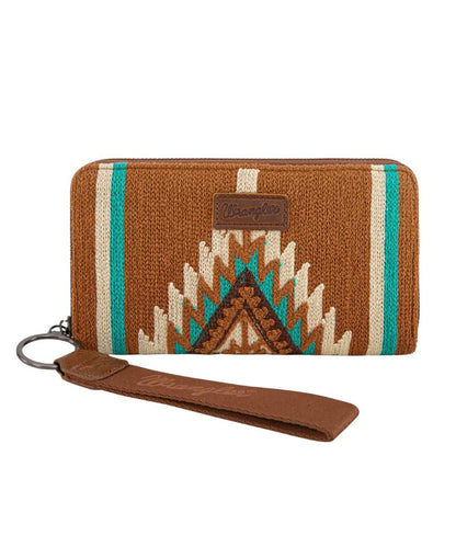 Montana West Women's Wrangler Brown Aztec Wristlet Wallet