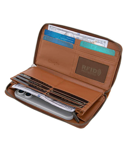 Montana West Women's Wrangler Brown Aztec Wristlet Wallet