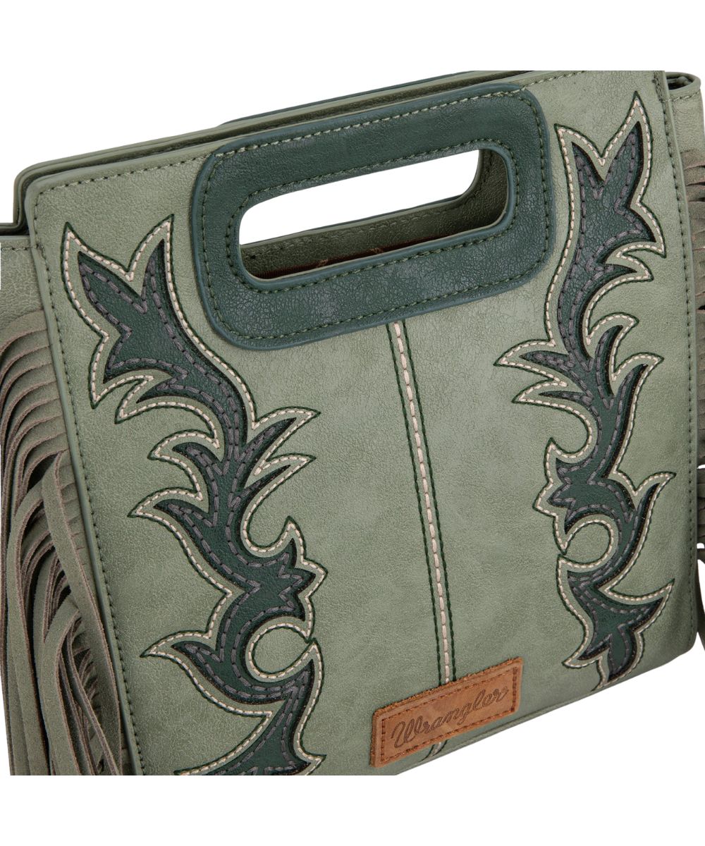 Montana West Women's Wrangler Boot Scroll Crossbody Purse