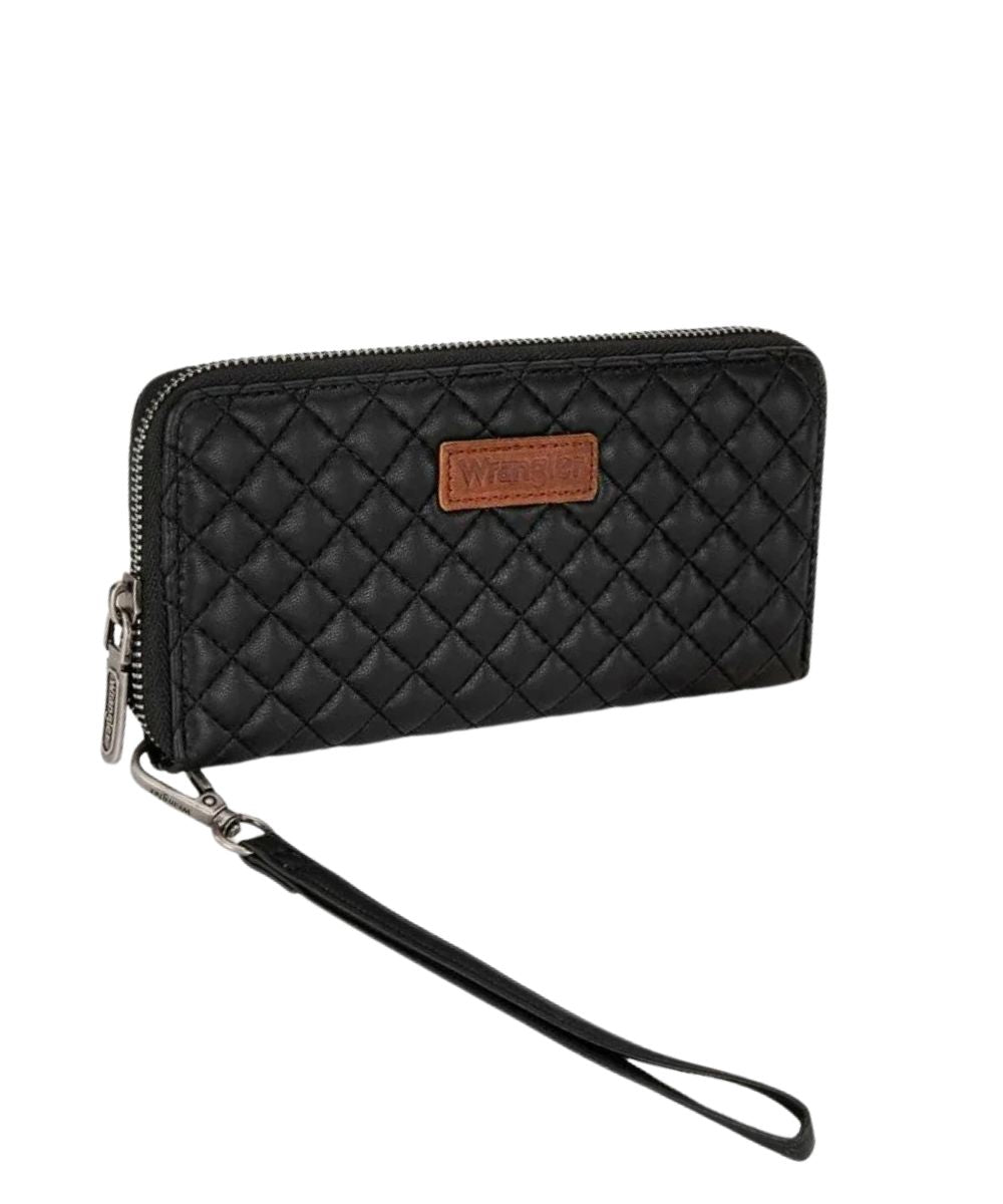 Montana West Women's Wrangler Black Quilted Wallet