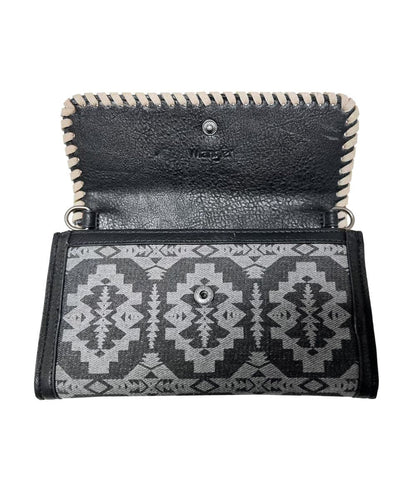 Montana West Women's Wrangler Black Aztec Wallet