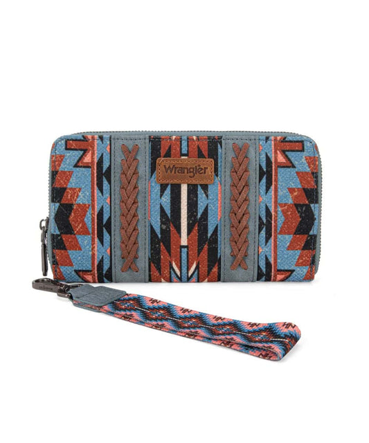 Montana West Women's Wrangler Navy Aztec Wallet