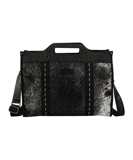 Montana West Women's Wrangler Tooled Black Satchel Purse