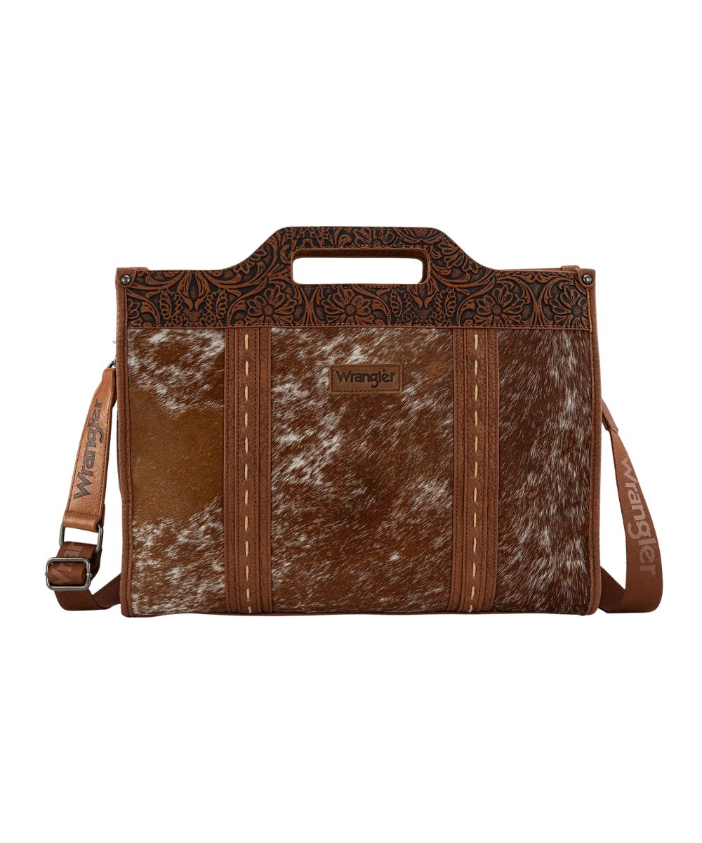 Montana West Women's Wrangler Tooled Brown Satchel Purse