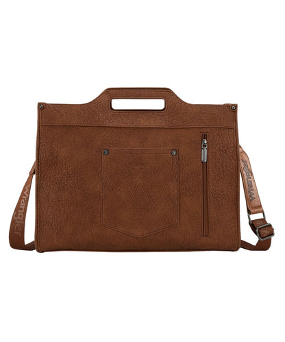 Montana West Women's Wrangler Tooled Brown Satchel Purse
