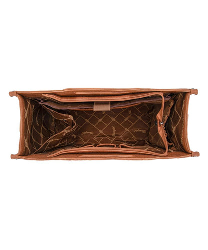 Montana West Women's Wrangler Tooled Brown Satchel Purse