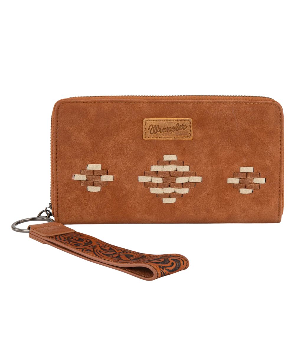 Montana West Women's Wrangler Brown Wristlet Wallet
