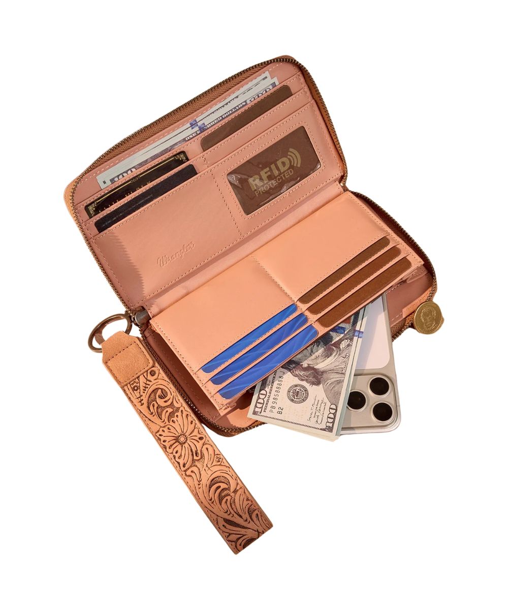 Montana West Women's Wrangler Dark Pink Wristlet Wallet