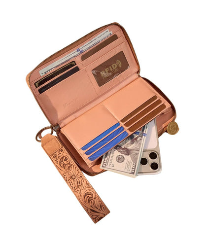 Montana West Women's Wrangler Dark Pink Wristlet Wallet
