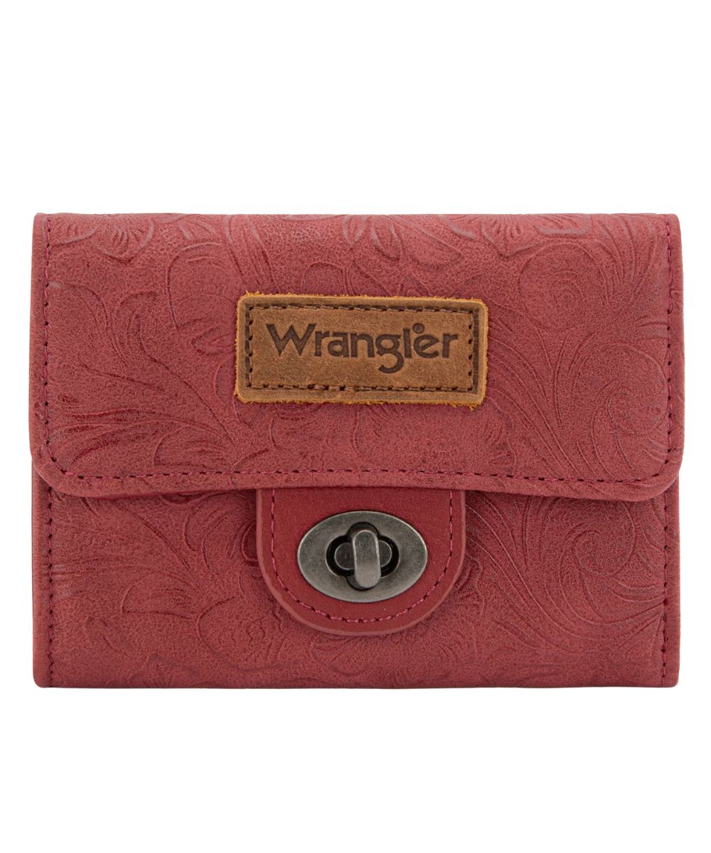 Montana West Women's Wrangler Burgundy Trifold Wallet