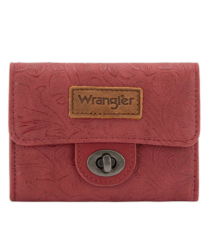 Montana West Women's Wrangler Burgundy Trifold Wallet