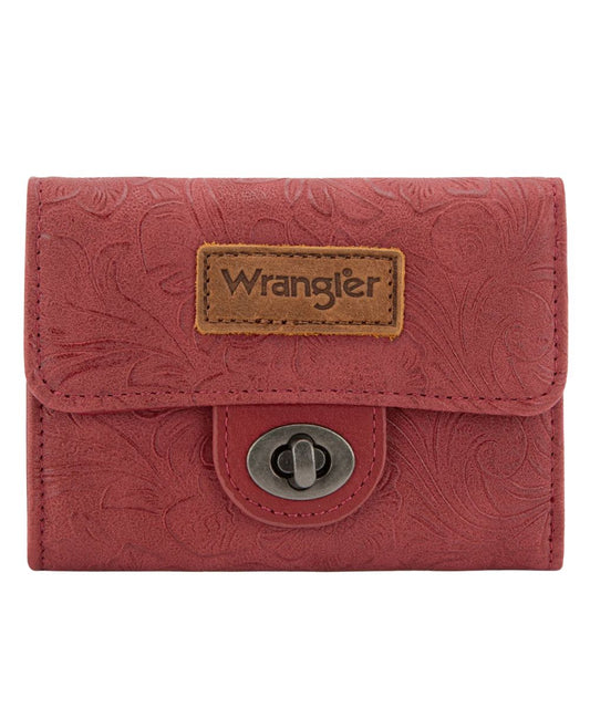 Montana West Women's Wrangler Burgundy Trifold Wallet