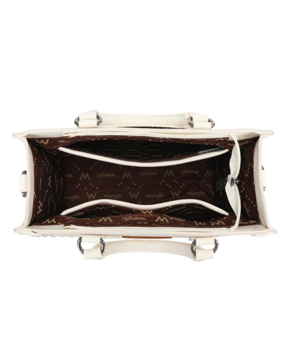 Internal view featuring a zipper pocket and 2 open pockets