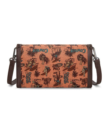 Montana West Women's Wrangler Retro Cowboy Crossbody Wallet
