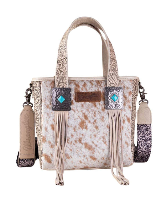 Montana West Women's Wrangler Beige Cowhide Tote Purse
