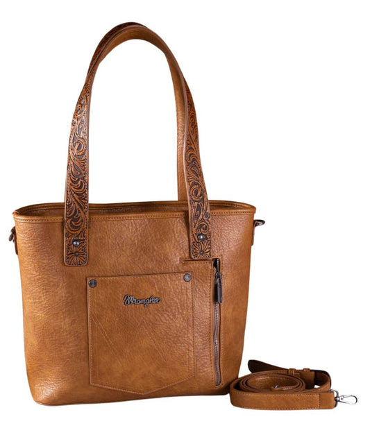 Montana West Women's Wrangler Brown Cowhide Tote Purse