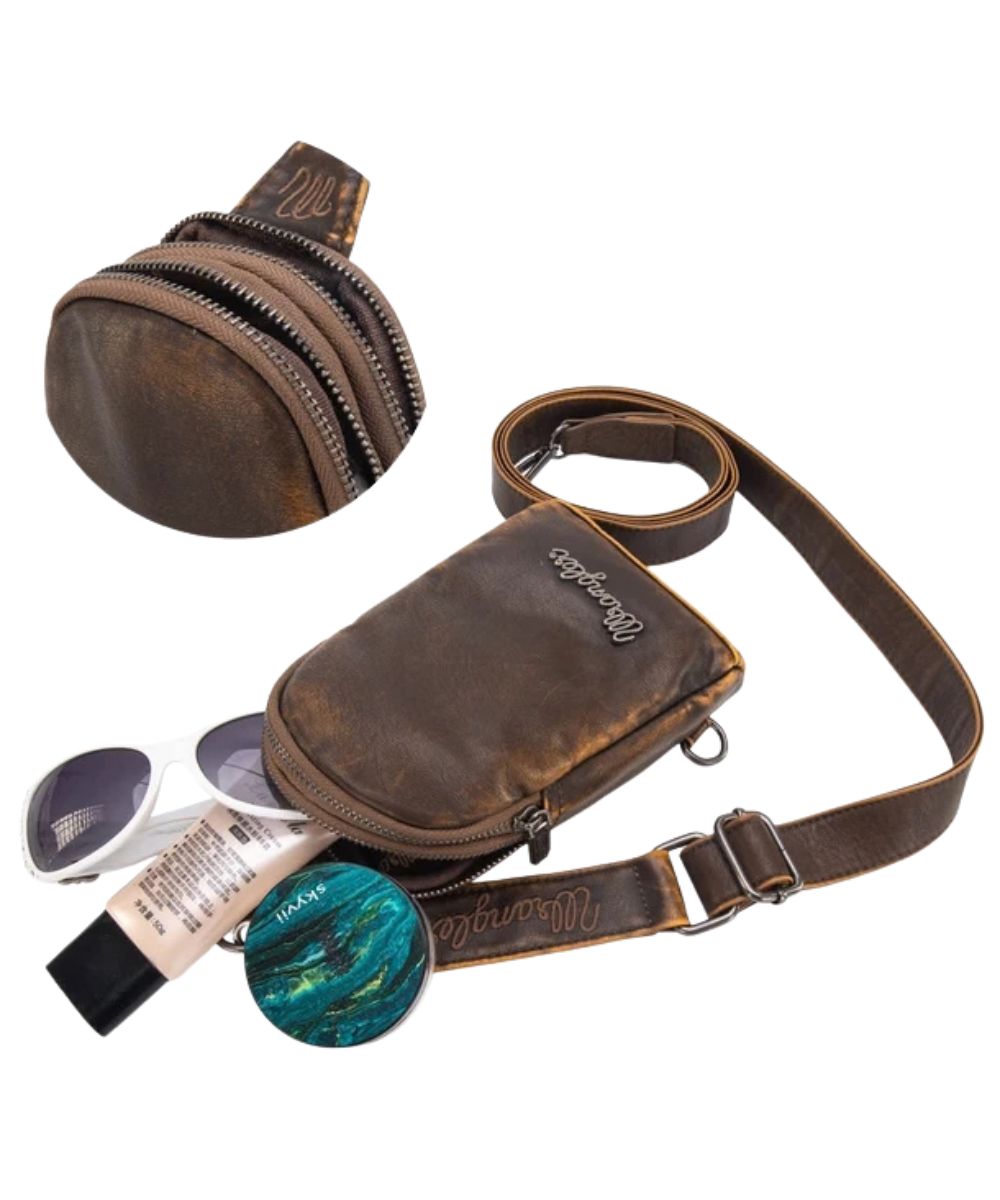 Interior view featuring the dual zippered compartments