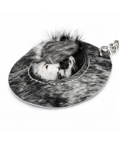 Montana West Wrangler Cowhide Cowboy Hat Bag Charm