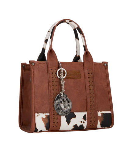 Montana West Wrangler Cowhide Cowboy Hat Bag Charm