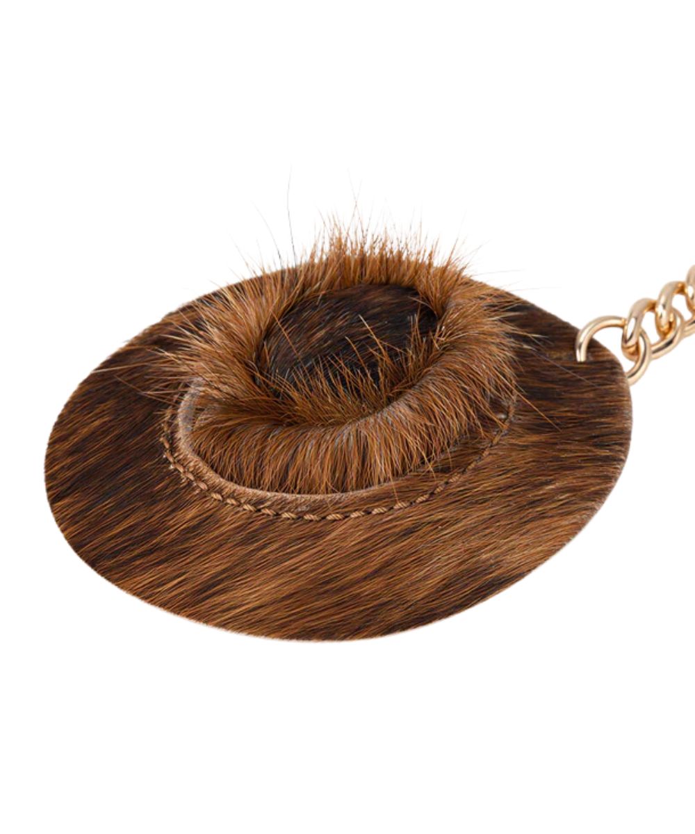 hair on hide cowboy hat on white background