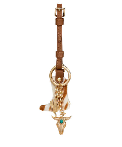 Montana West Brown Cowhide Cowboy Boot Bag Charm