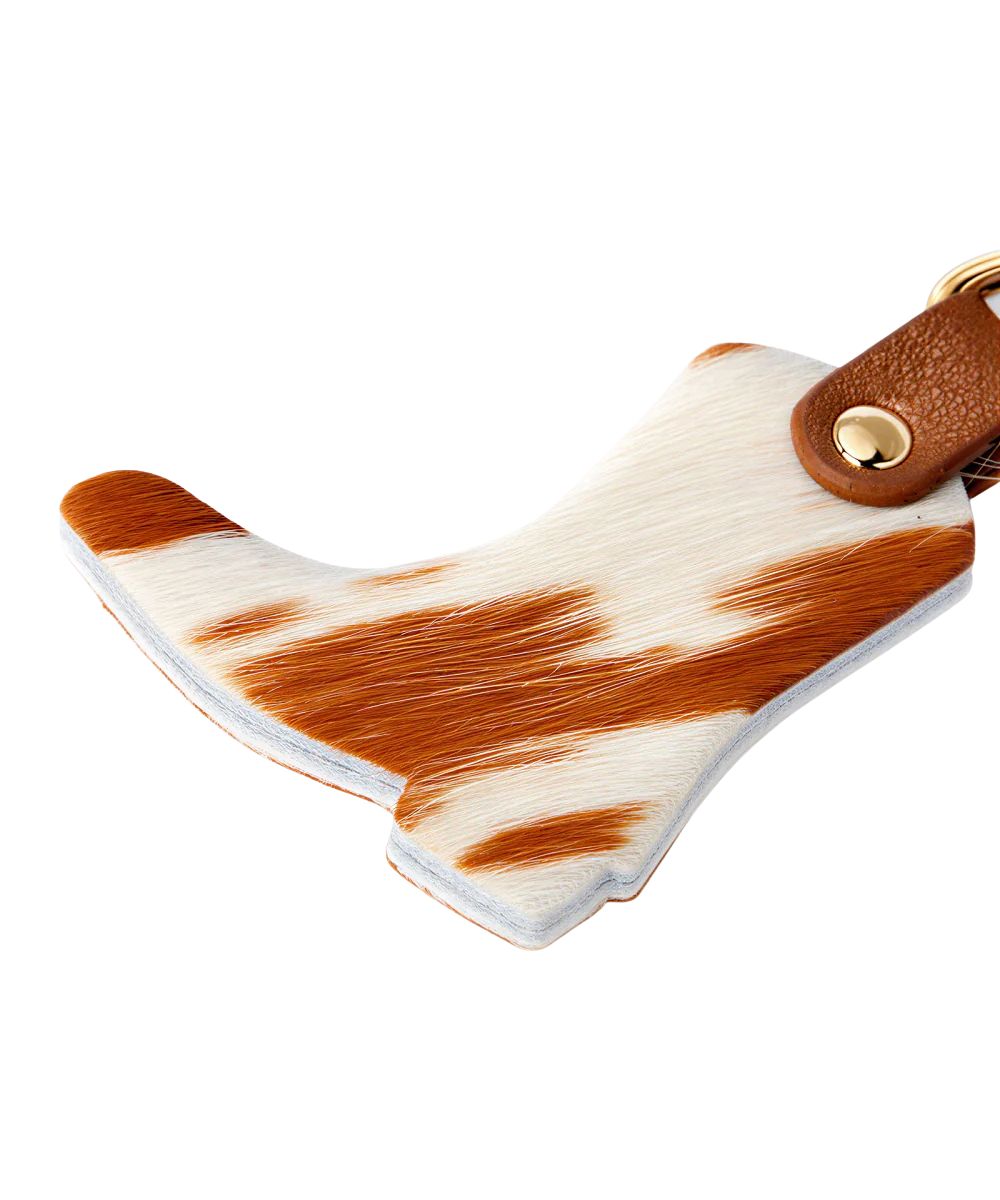 Montana West Brown Cowhide Cowboy Boot Bag Charm