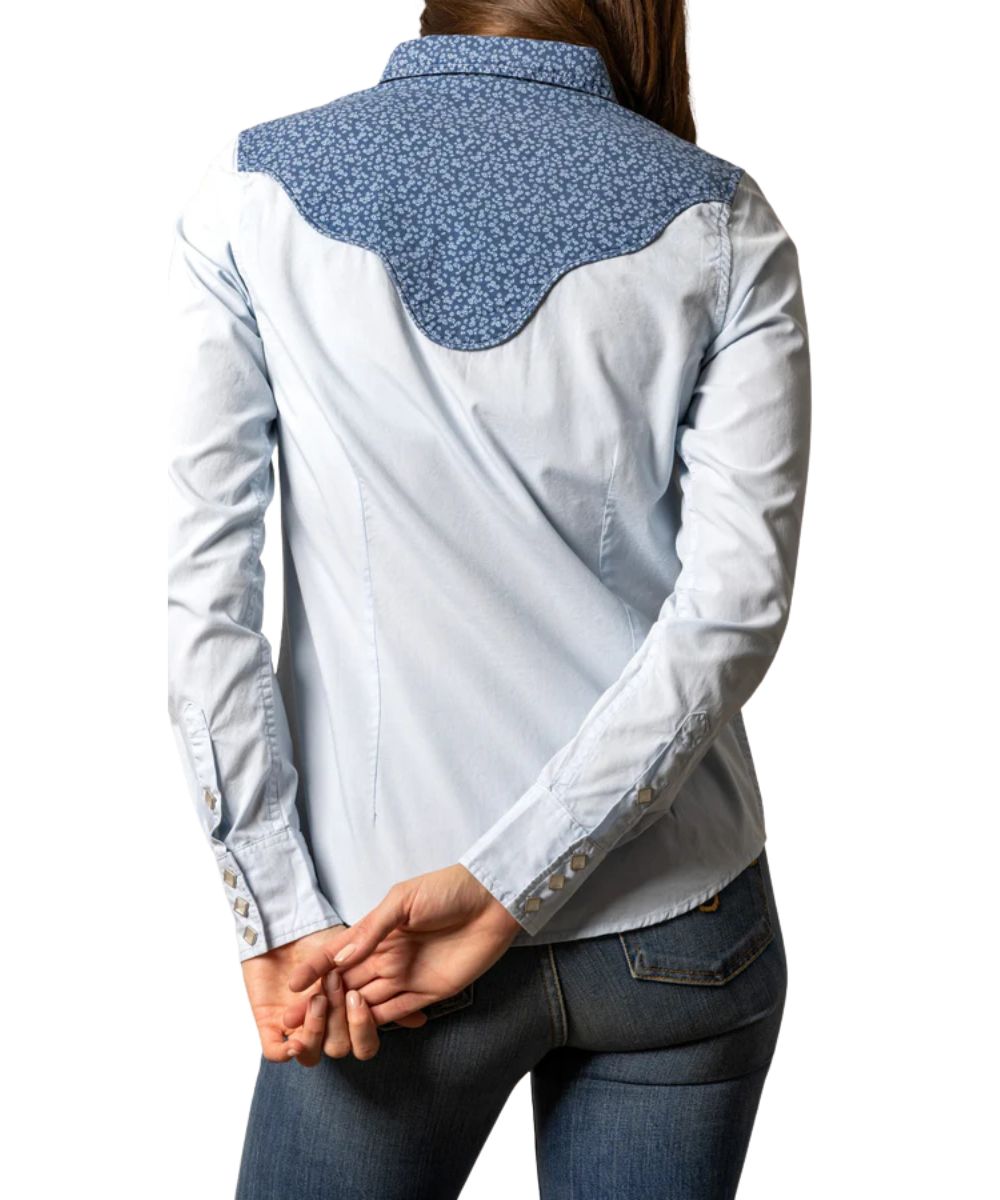 Women's Light Blue Snap Shirt