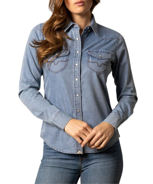 Women's Indigo Denim Western Snap Shirt