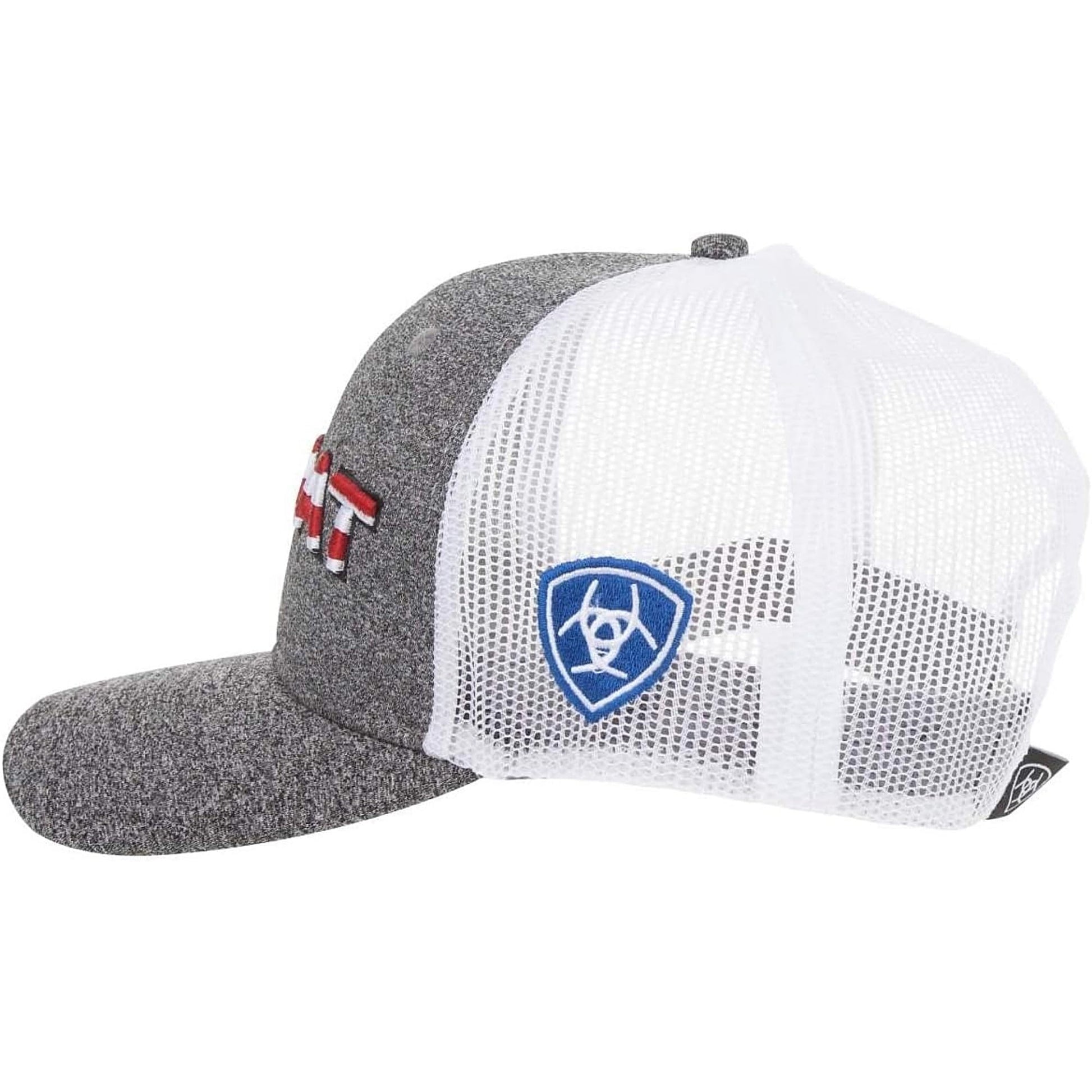 Ariat Mens Patriotic Label Logo Grey White Cap