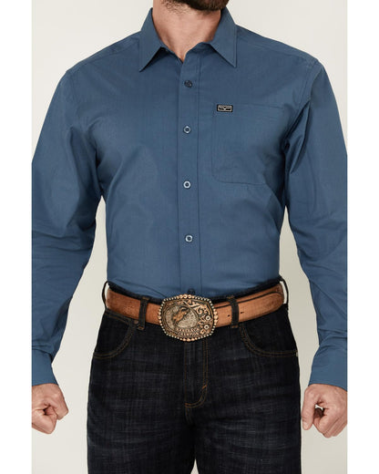 Kimes Ranch Mens Linville Slate Blue Dress Shirt