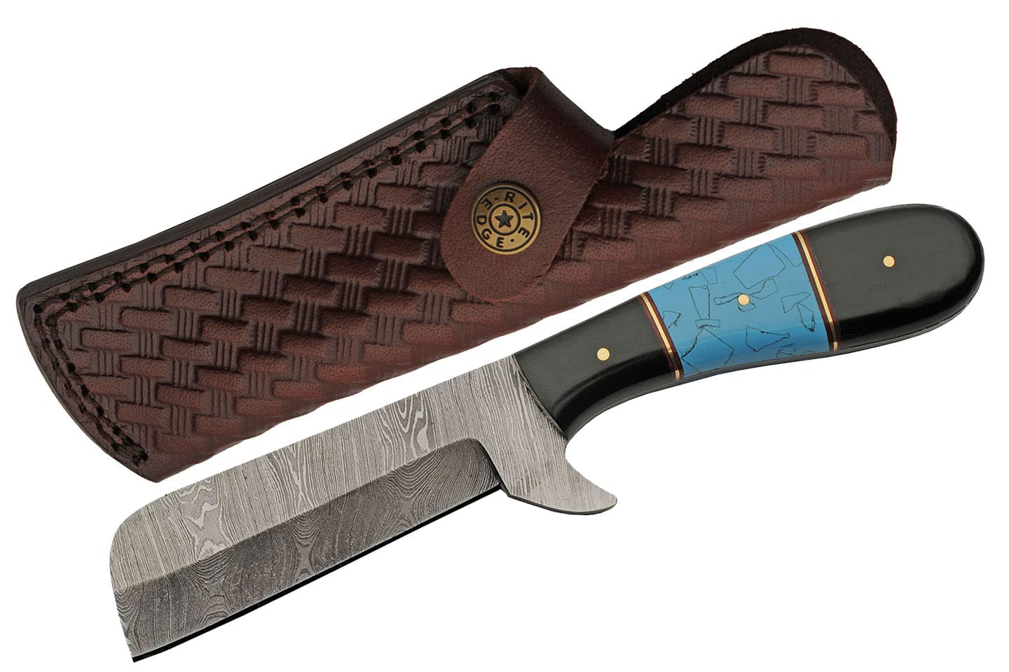 Double D Mini Cleaver Style Turquoise Hunting Knife