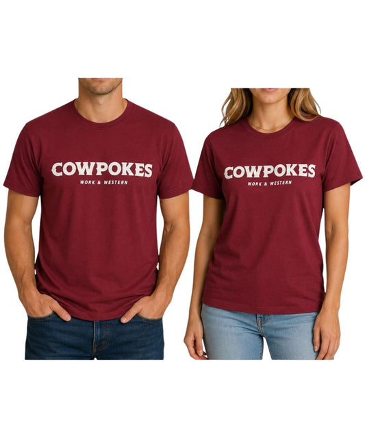 Cowpokes Garnet Red Logo Tee