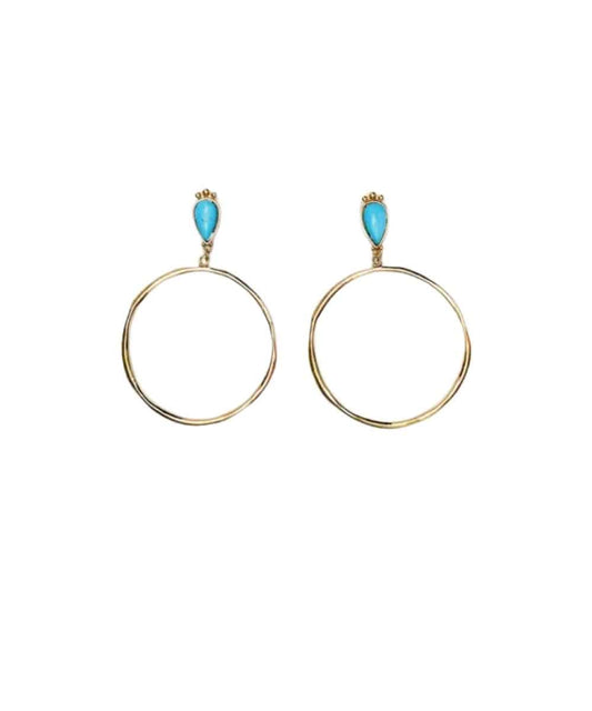 West & Co. Women's Turquoise Hoop Earrings