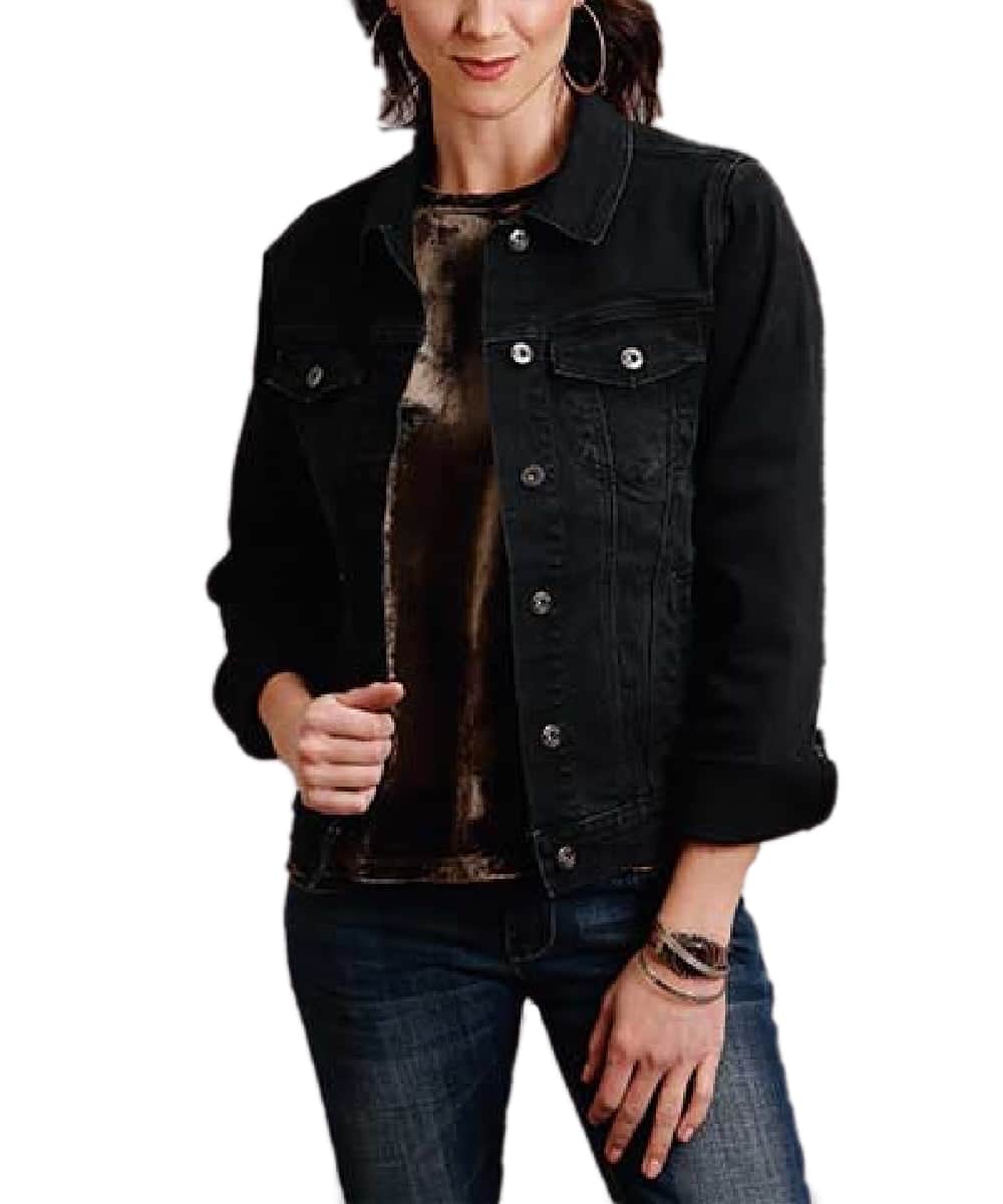 Roper Women's Black Denim Jacket- Style #11-098-0202-1057 ! desc :  ! caption :