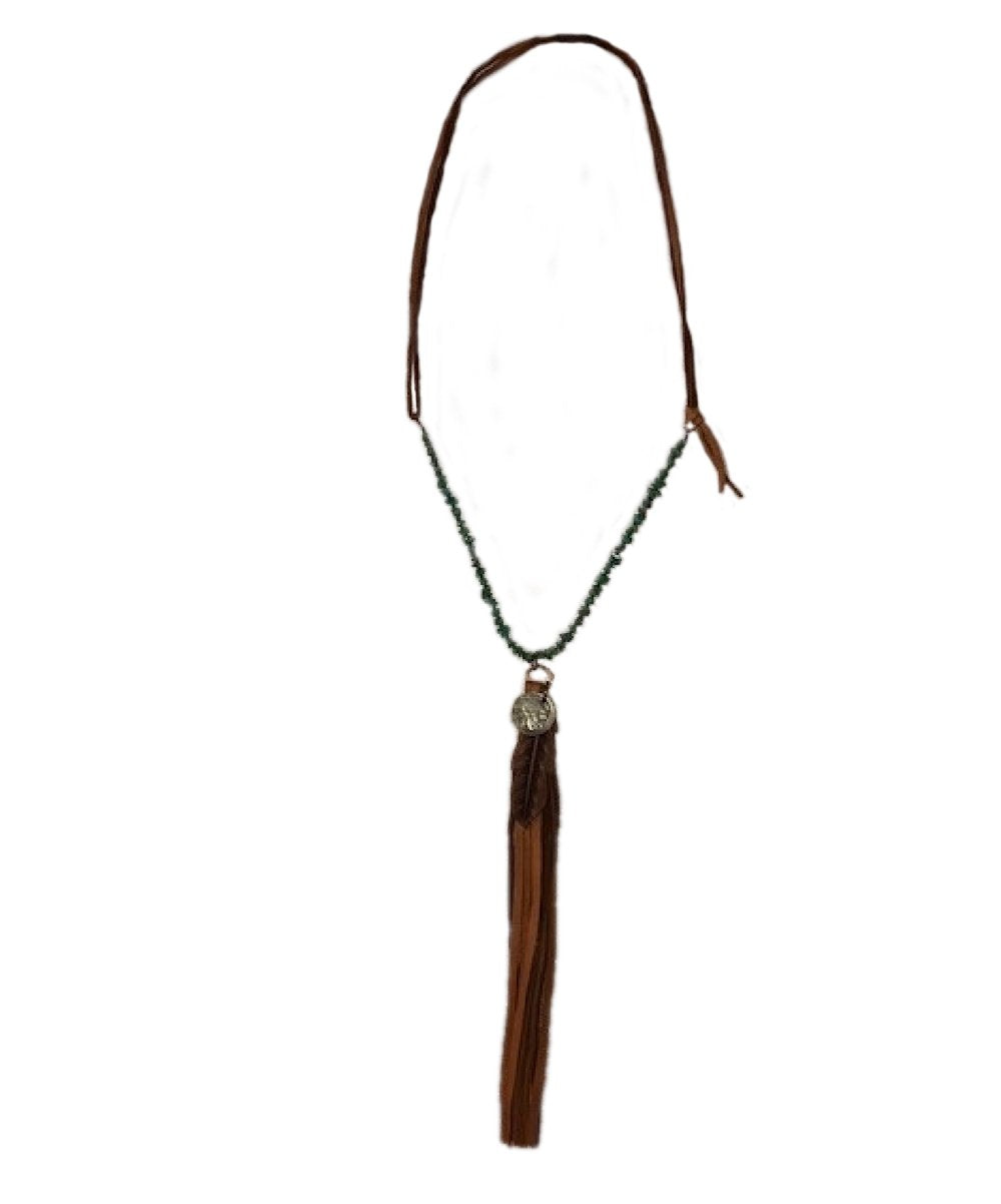 J. Forks Designs Women's Kingman Turquoise Chip Beaded Necklace- Style #16461 ! desc :  ! caption :