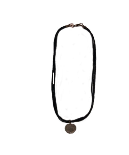 J. Forks Designs Women's Coin Pendant Double Stranded Leather Necklace- Style #16486 ! desc :  ! caption :