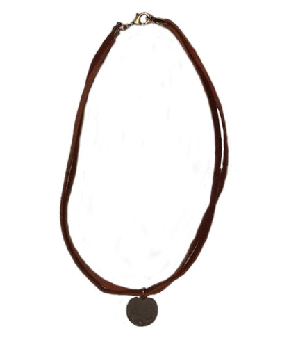 J. Forks Designs Women's Coin Pendant Double Stranded Leather Necklace- Style #16486 ! desc :  ! caption :