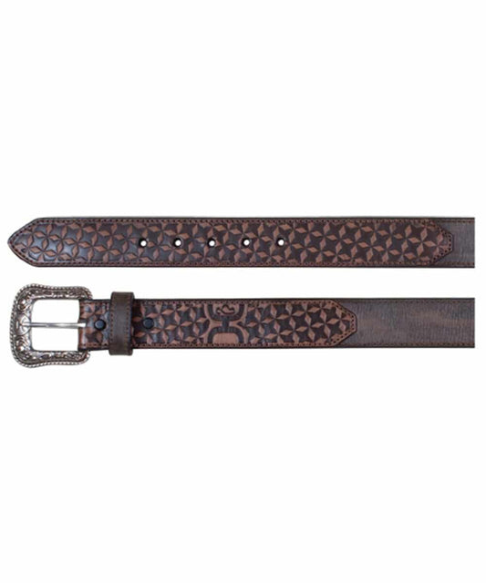 Trenditions Men's Hooey Tooled Belt- Style #1833BE7 ! desc :  ! caption :