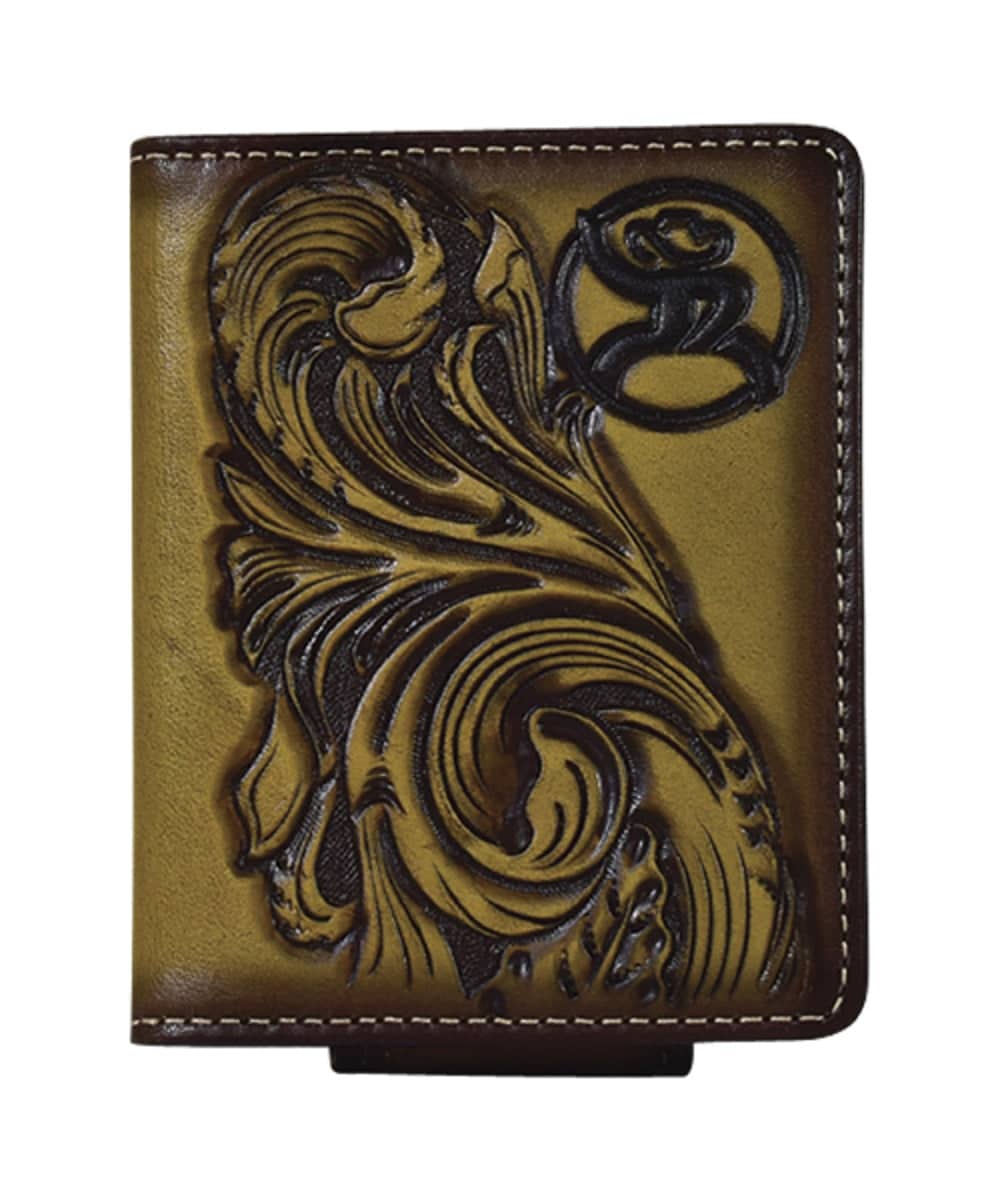 Trenditions Men's Hooey Roughy Signature Tooled Bifold Wallet- Style #2001565M4 ! desc :  ! caption :
