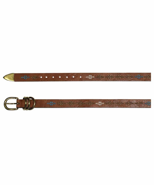 Trenditions Women's Catchfly Aztec Embroidered Belt- Style #2003BE4A ! desc :  ! caption :