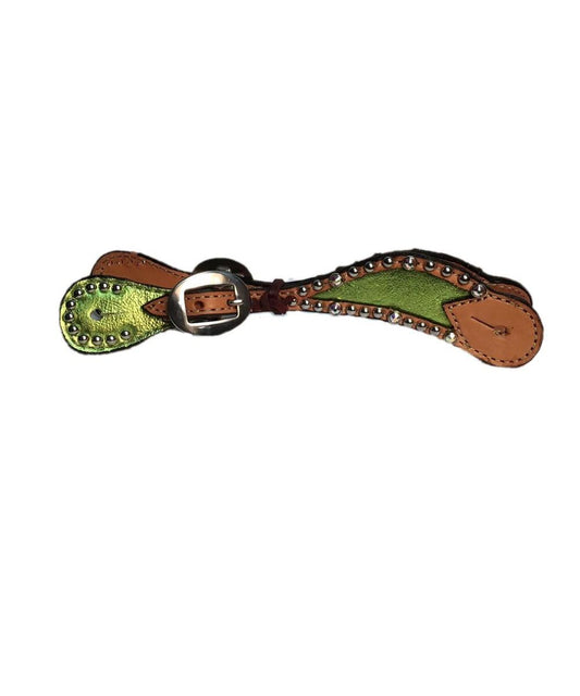 Alamo Saddlery Women's Metallic Lime Green Stirrup Strap- Style #382-JLM ! desc :  ! caption :