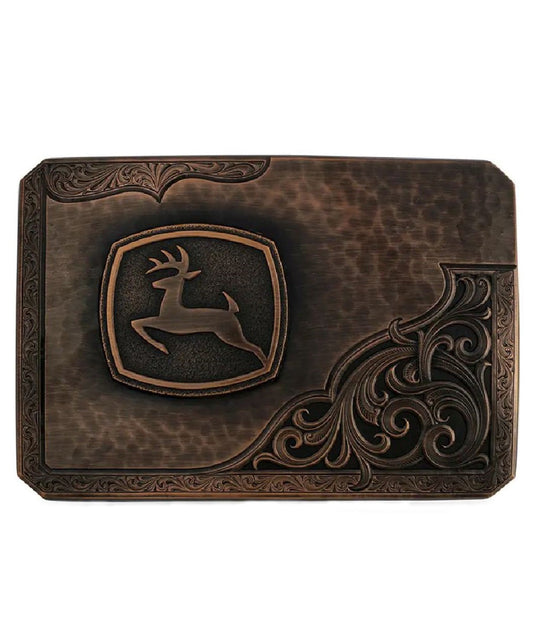 Montana Silversmiths Men's John Deere Leaping Buck Attitude Buckle- Style #39610JD ! desc :  ! caption :