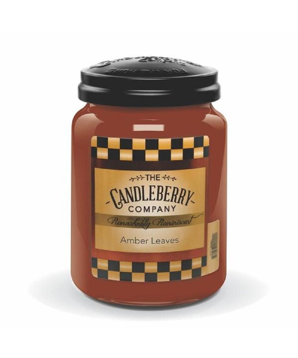 Candleberry Amber Leaves Large Scented Candle Jar- Style #40009 ! desc :  ! caption :