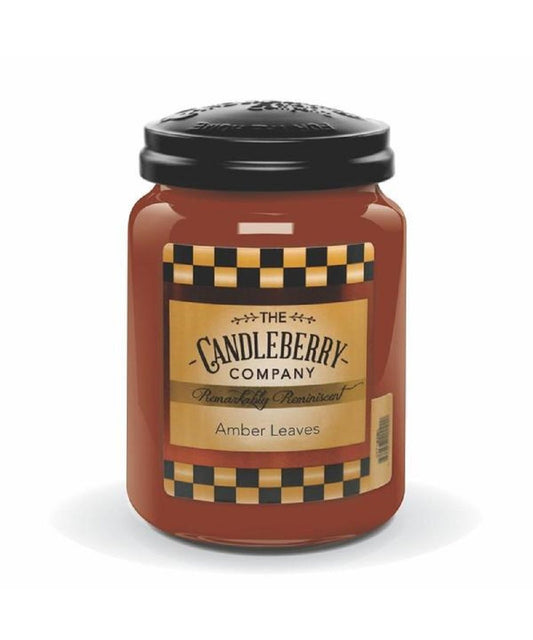 Candleberry Amber Leaves Large Scented Candle Jar- Style #40009 ! desc :  ! caption :